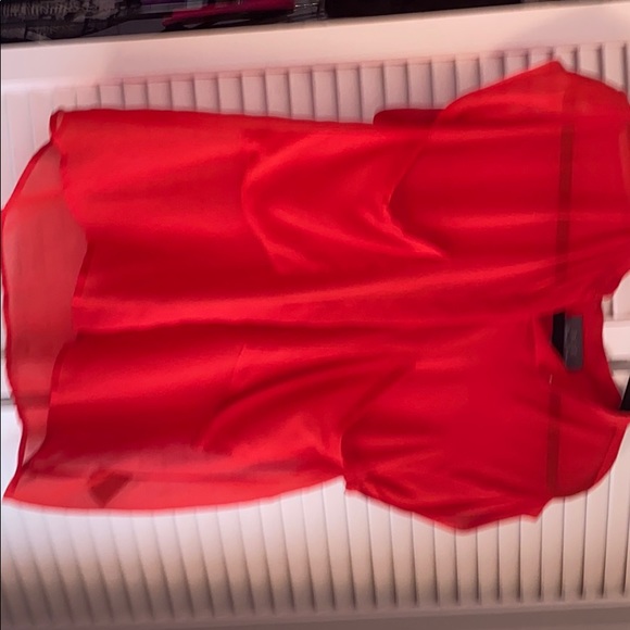 Patterson J Kincaid red silk pocket tee size small - Picture 4 of 5